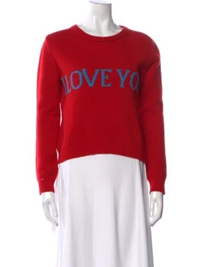Pre-owned Alberta Ferretti Virgin Wool Graphic Print Sweater In Red