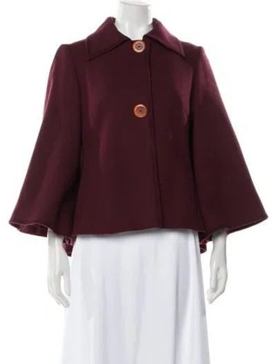 Pre-owned Alberta Ferretti Virgin Wool Jacket In Burgundy