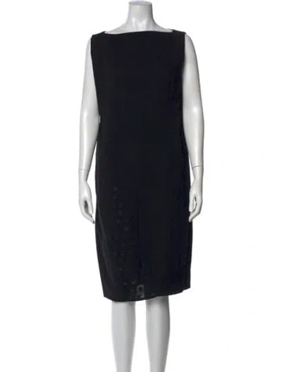 Pre-owned Alberta Ferretti Virgin Wool Knee-length Dress In Black