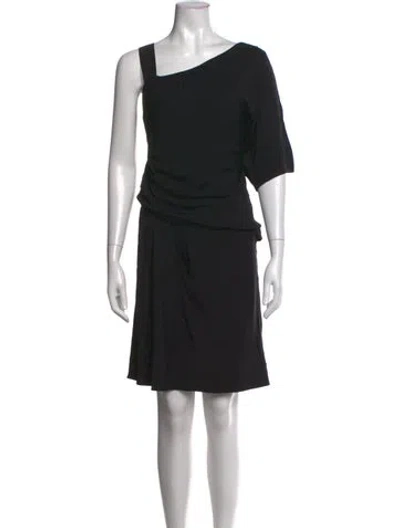 Pre-owned Alberta Ferretti Virgin Wool Knee-length Dress In Black