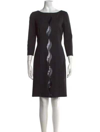 Pre-owned Alberta Ferretti Virgin Wool Knee-length Dress In Black
