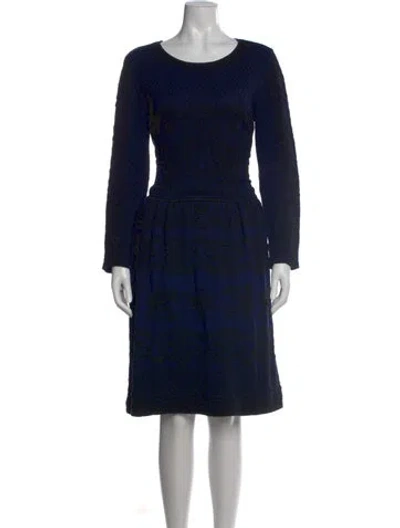 Pre-owned Alberta Ferretti Virgin Wool Knee-length Dress In Blue
