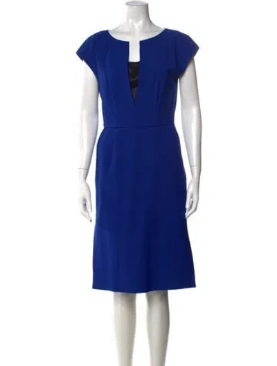 Pre-owned Alberta Ferretti Virgin Wool Knee-length Dress In Blue