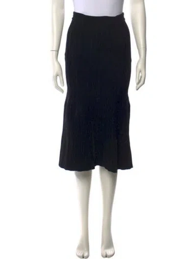 Pre-owned Alberta Ferretti Virgin Wool Knee-length Skirt In Black