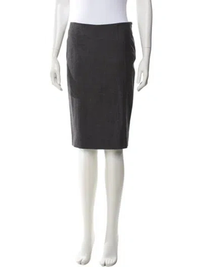 Pre-owned Alberta Ferretti Virgin Wool Knee-length Skirt In Gray