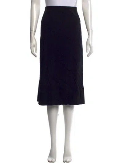 Pre-owned Alberta Ferretti Virgin Wool Midi Length Skirt In Blue