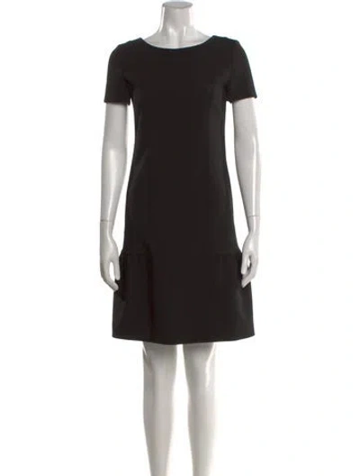 Pre-owned Alberta Ferretti Virgin Wool Mini Dress In Black