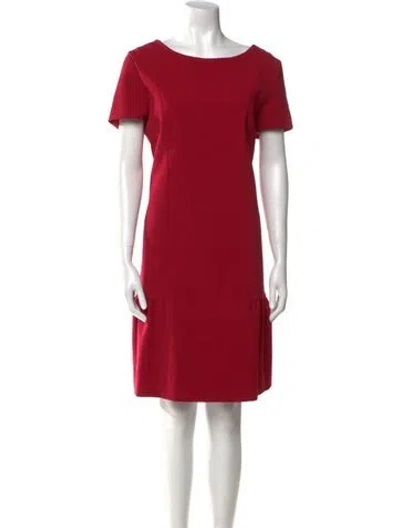 Pre-owned Alberta Ferretti Virgin Wool Mini Dress In Red