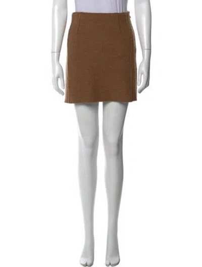 Pre-owned Alberta Ferretti Virgin Wool Mini Skirt In Brown