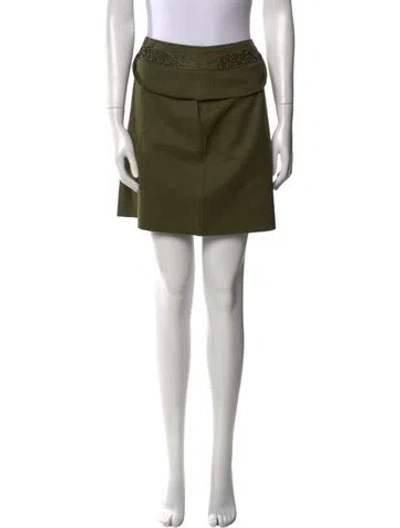 Pre-owned Alberta Ferretti Virgin Wool Mini Skirt In Green