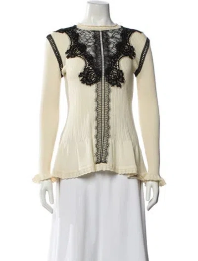 Pre-owned Alberta Ferretti Virgin Wool Printed Sweater In Neutral