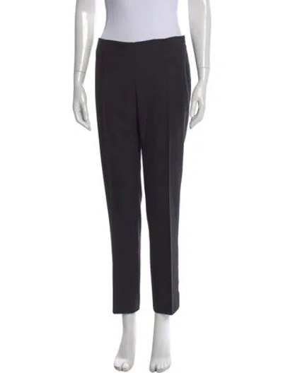 Pre-owned Alberta Ferretti Virgin Wool Straight Leg Pants In Black
