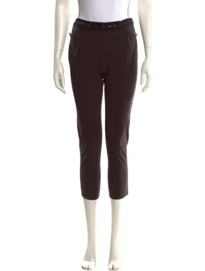 Pre-owned Alberta Ferretti Virgin Wool Straight Leg Pants In Brown