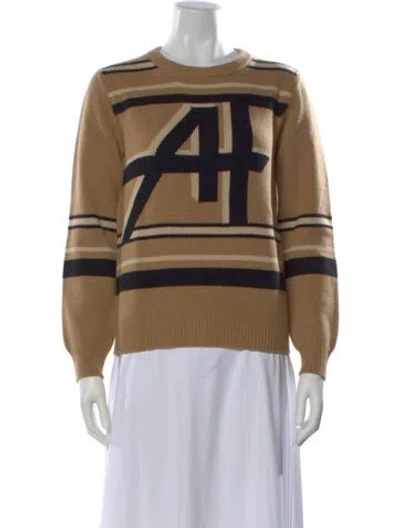 Pre-owned Alberta Ferretti Virgin Wool Striped Sweater In Neutral