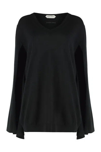 Alberta Ferretti Virgin Wool Sweater In Black