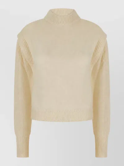 Alberta Ferretti Virgin Wool Sweatshirt In Neutral