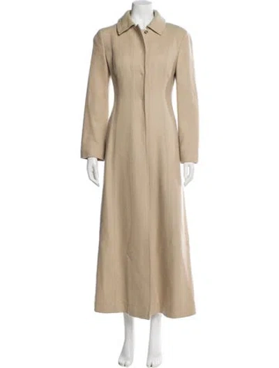 Pre-owned Alberta Ferretti Virgin Wool Trench Coat In Neutral