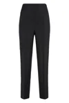 Alberta Ferretti Virgin Wool Trousers In Black