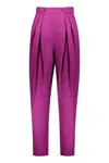 Alberta Ferretti Virgin Wool Trousers In Purple