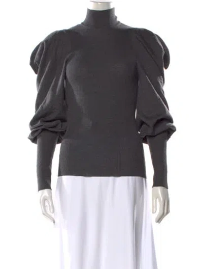 Pre-owned Alberta Ferretti Virgin Wool Turtleneck Sweater In Gray