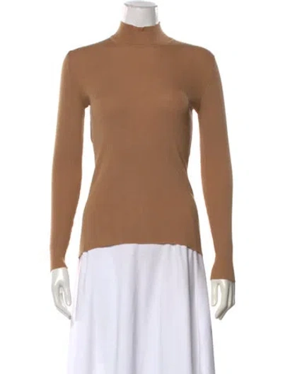 Pre-owned Alberta Ferretti Virgin Wool Turtleneck Sweater W/ Tags In Neutrals