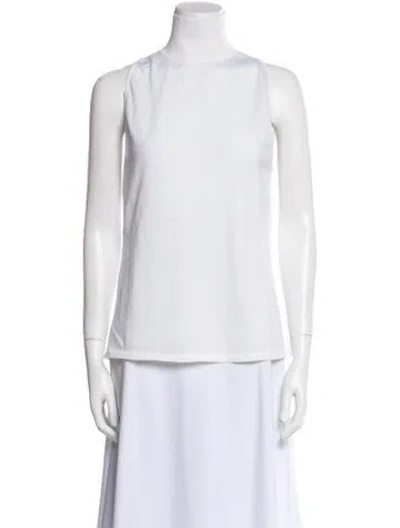 Pre-owned Alberta Ferretti Virgin Wool Turtleneck Top W/ Tags In White