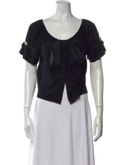 Pre-owned Alberta Ferretti Virgin Wool V-neck Sweater In Black