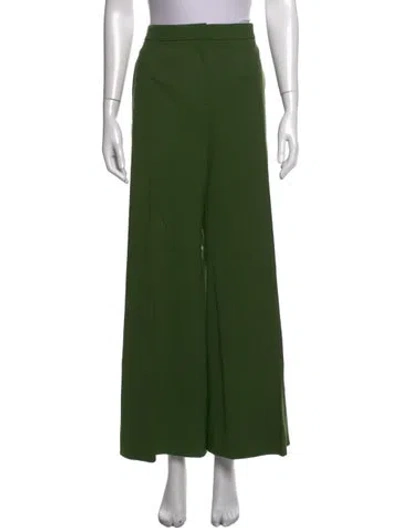 Pre-owned Alberta Ferretti Virgin Wool Wide Leg Pants In Green