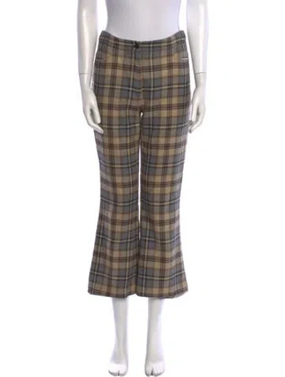 Pre-owned Alberta Ferretti Virgin Wool Wide Leg Pants In Multi