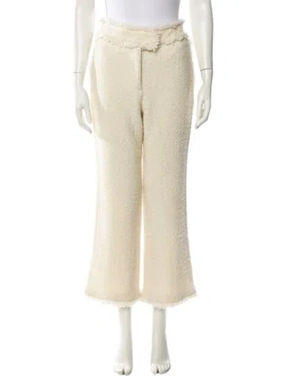Pre-owned Alberta Ferretti Virgin Wool Wide Leg Pants In Neutral