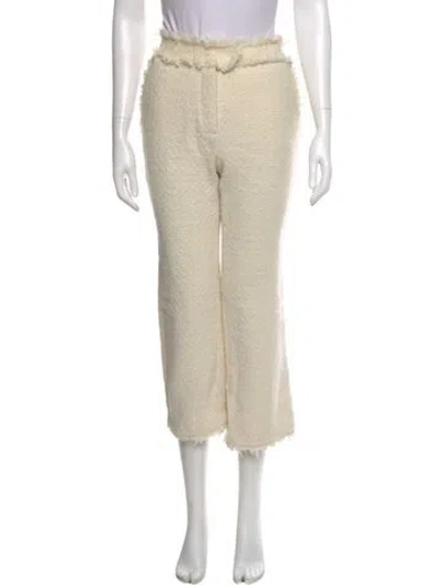 Pre-owned Alberta Ferretti Virgin Wool Wide Leg Pants In Neutral