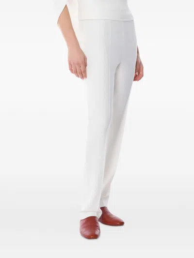 Alberta Ferretti Viscose Blend Trousers In White