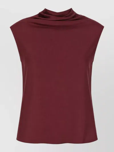 Alberta Ferretti Viscose Cowl Neck Hooded Sleeveless Top In Multi
