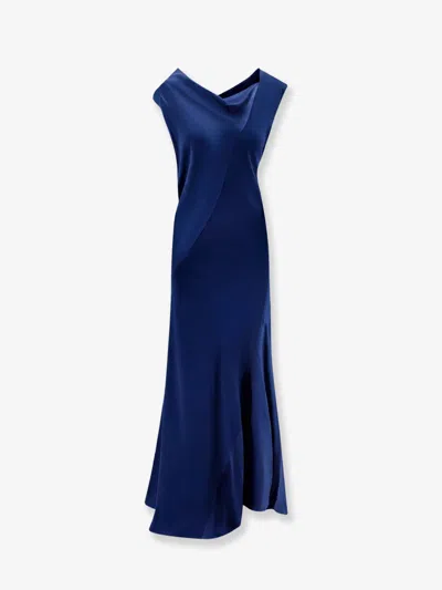 Alberta Ferretti Viscose Long Dress In Blue
