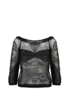 Alberta Ferretti Viscose Net Knit Top