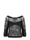 ALBERTA FERRETTI VISCOSE NET KNIT TOP