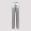 Alberta Ferretti High-waisted Silver Trousers With Tailored Fit In Gray