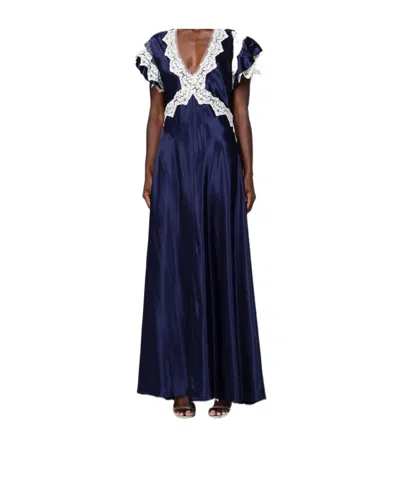 Alberta Ferretti V-neck Dress In Blue