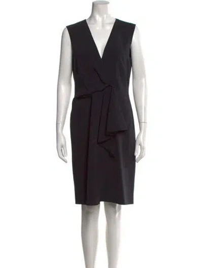 Pre-owned Alberta Ferretti V-neck Knee-length Dress In Black