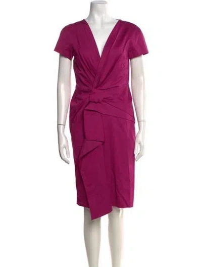 Pre-owned Alberta Ferretti V-neck Knee-length Dress In Pink
