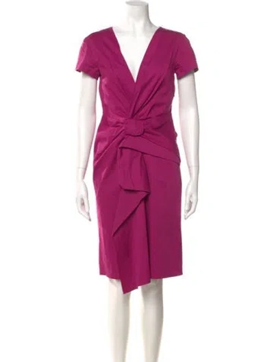 Pre-owned Alberta Ferretti V-neck Knee-length Dress In Purple