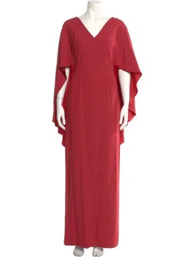 Pre-owned Alberta Ferretti V-neck Long Dress In Pink
