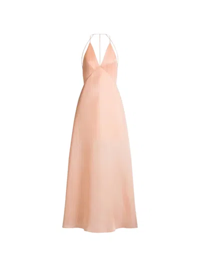 Alberta Ferretti V-neck Maxi Dress In Pink