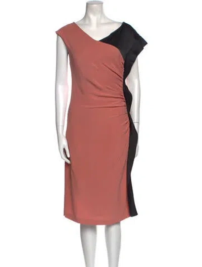Pre-owned Alberta Ferretti V-neck Midi Length Dress In Pink
