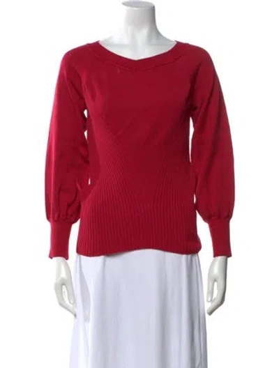 Pre-owned Alberta Ferretti V-neck Sweater In Red