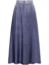 Alberta Ferretti Washed Denim Skirt In Blue