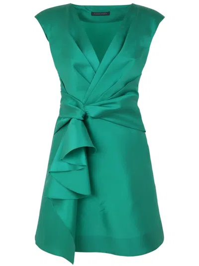 ALBERTA FERRETTI WATER GREEN MINI SHORT DRESS