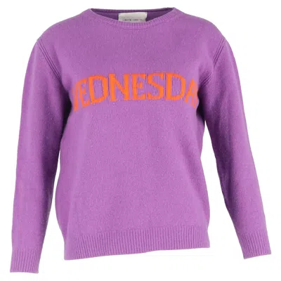 Alberta Ferretti Wednesday Crewneck Sweater In Purple Wool
