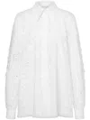 Alberta Ferretti Cut-out And Embroidery Detailed Shirt In Cotton Blend In White