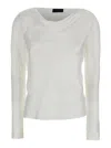 Alberta Ferretti Satin Blouse In White